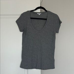 James Perse Heather Grey Scoop Neck T-Shirt